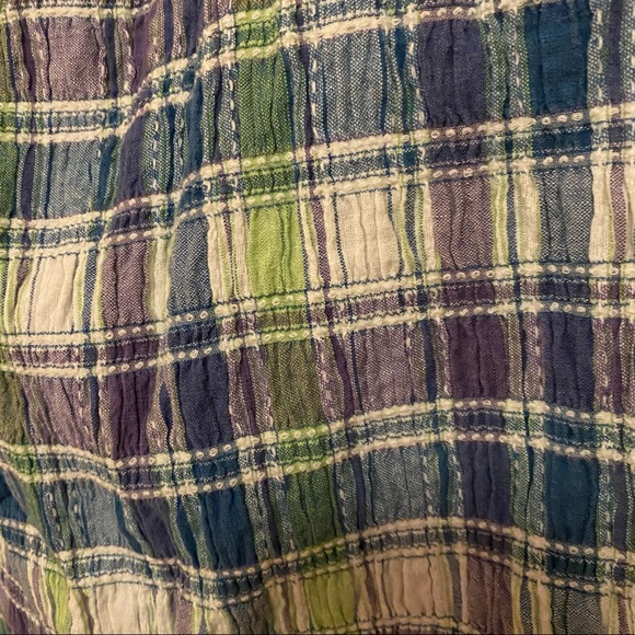 Vintage madras plaid smocked tank top 1x - Picture 5 of 5